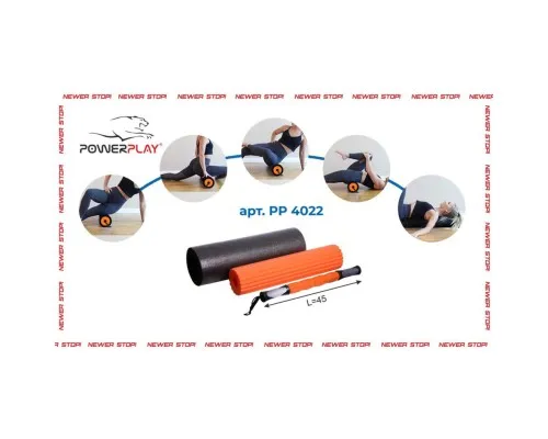 Масажний ролик PowerPlay Therapy Roller 022 Набір 3 в 1 Чорно-Помаранчевий (PP_4022)