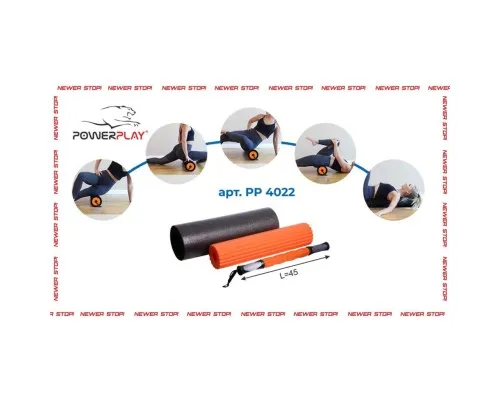 Масажный ролик PowerPlay Therapy Roller 022 Набір 3 в 1 Чорно-Помаранчевий (PP_4022)