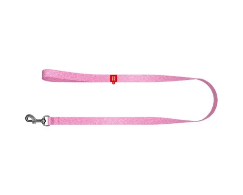 Поводок для собак WAUDOG Re-cotton светоотражающий L-XL Ш 25 мм Д 200 см розовый (03207)