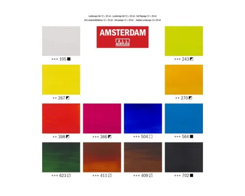 Акрилові фарби Royal Talens Amsterdam Landscape 12 кольорів по 20 мл (8712079451219)