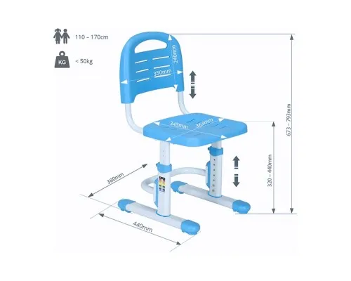 Шкільний стілець FunDesk SST3LS Blue