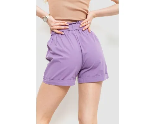 Шорти жіночі з ременем та манжетом, колір світло-фіолетовий, 214R8818