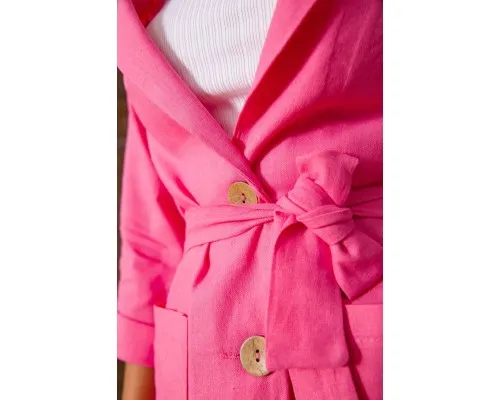 Костюм жіночий з льону, колір рожевий, 115R0472