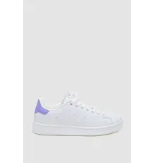 Кеди жіночі на шнурках, колір біло-фіолетовий, 248RH187-4