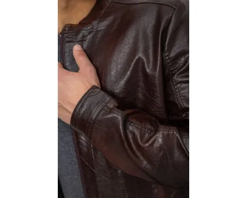 Куртка чоловіча демісезонна екошкіра, колір коричневий, 243R1978
