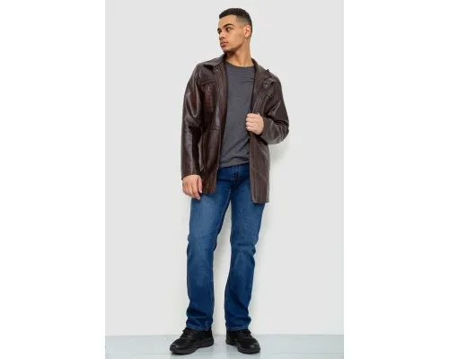 Куртка чоловіча демісезонна екошкіра, колір коричневий, 243R1703