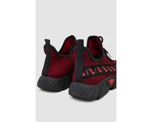 Кросівки чоловічі текстиль, колір червоно-чорний, 243RU310-2