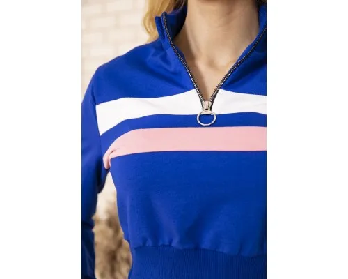 Вкорочений жіночий світшот, олімпійка на блискавці, колір Синій, 119R494