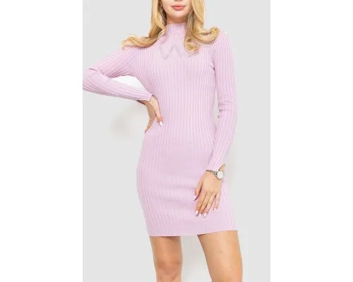 Сукня в'язана в рубчик, колір світло-рожевий, 204R173