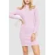 Сукня в'язана в рубчик, колір світло-рожевий, 204R173