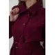Вельветова сукня-сорочка з поясом бордового кольору 102R5135