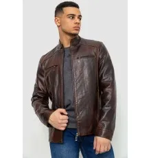 Куртка чоловіча демісезонна екошкіра, колір коричневий, 243R2029-1
