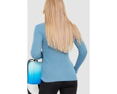 Водолазка жіноча в рубчик, колір джинс, 204R9029