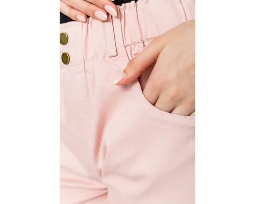 Шорти жіночі на резинці з манжетом, колір пудровий, 214R638