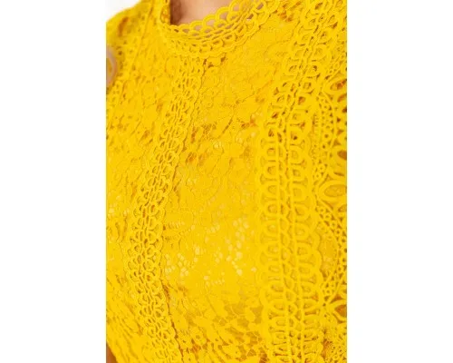 Блуза жіноча гіпюрова класична, колір гірчичний, 204R150