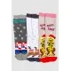 Комплект жіночих шкарпеток новорічних 3 пари, колір бежевий, білий, сірий, 151R265