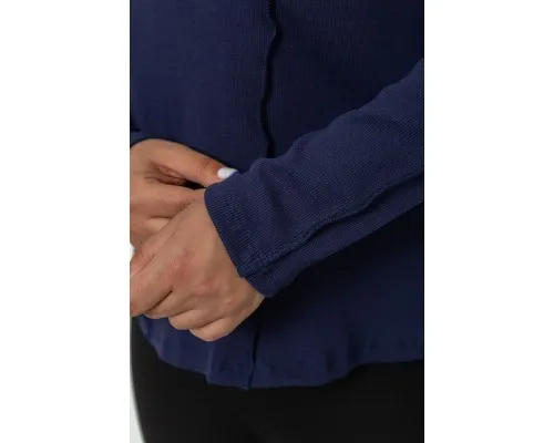 Жіночий лонгслів напівбатал, колір синій, 102R325-1
