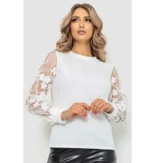 Блуза жіноча в рубчик, колір білий, 204R01