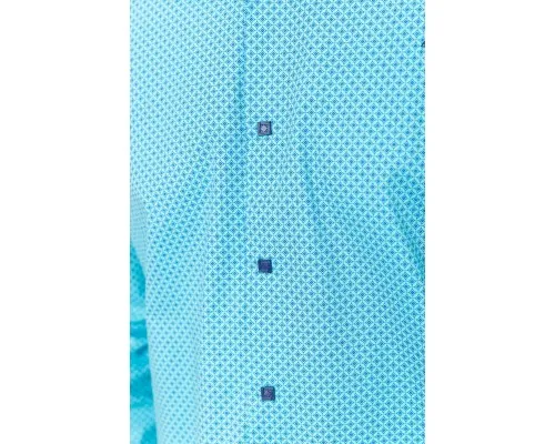 Сорочка чоловіча класична з принтом, колір бірюзово-синій, 214R7400