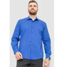 Сорочка чоловіча класична з принтом, колір синій, 214R7400