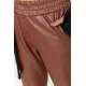 Штани жіночі екошкіра на флісі, колір коричневий, 115R0501-1