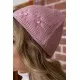 Жіноча однотонна шапка, рожевого кольору з вишивкою, 167R7786