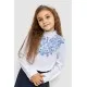 Блуза для дівчаток ошатна, колір біло-синій, 172R025