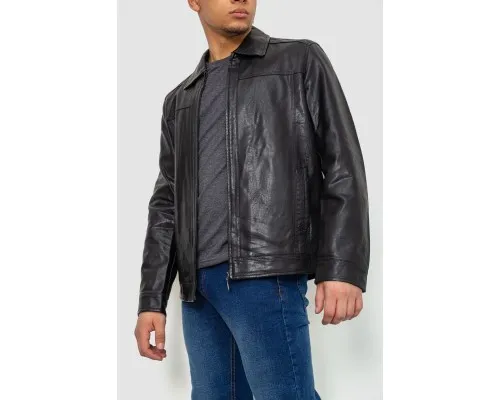 Куртка чоловіча демісезонна екошкіра, колір чорний, 243R257