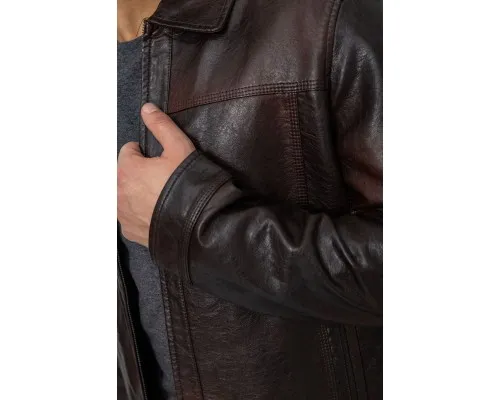 Куртка чоловіча демісезонна екошкіра, колір коричневий, 243R257