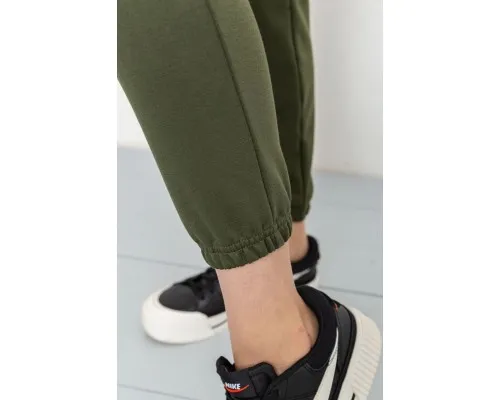Спорт штани жіночі двонитка, колір хакі, 129R1466