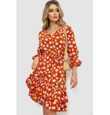 Сукня з квітковим принтом, колір теракотовий, 240R2015