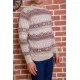 Чоловічий светр з новорічним принтом, бежевий, 161R776