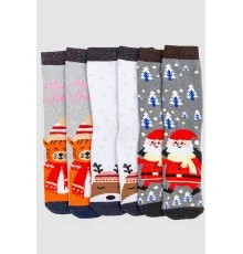 Комплект жіночих шкарпеток новорічних 3 пары, колір світло-сірий, темно-сірий, білий, 151R260