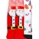 Комплект жіночих шкарпеток новорічних 3 пари, колір червоний, білий, світло-сірий, 151R263