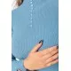Водолазка жіноча в рубчик, колір джинс, 204R044
