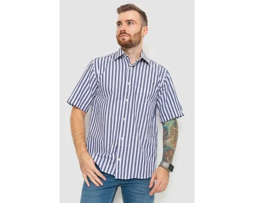 Рубашка мужская классическая в полоску, колір сіро-білий, 201R119