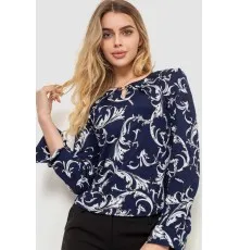 Блуза з принтом, колір темно-синій, 186R400