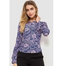Блуза з принтом, колір рожево-синій, 186R400