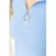 Кофта жіноча на блискавці в рубчик, колір блакитний, 221R001
