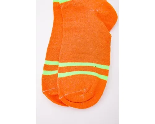 Жіночі короткі шкарпетки, помаранчевого кольору зі смужками, 167R221-1