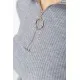 Кофта жіноча на блискавці в рубчик, колір світло-сірий, 221R001