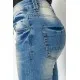 Джинси жіночі з потертостями, колір синій, 244RS03