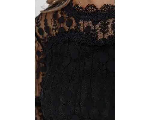 Блуза жіноча класична гіпюрова, колір чорний, 204R156