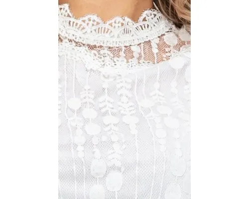 Блуза жіноча класична гіпюрова, колір білий, 204R156