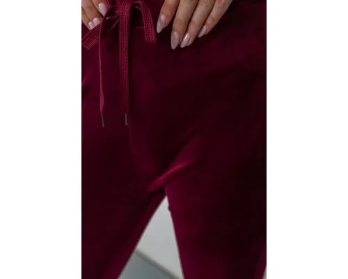 Спорт штани жіночі велюрові, колір бордовий, 244R5569