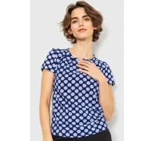 Блуза принтом, колір синьо-білий, 230R112-3