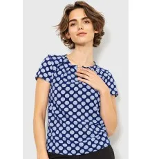 Блуза принтом, колір синьо-білий, 230R112-3
