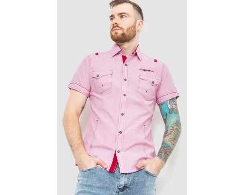 Сорочка чоловіча в смужку, колір рожевий, 186R116
