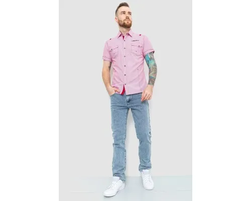 Сорочка чоловіча в смужку, колір рожевий, 186R116