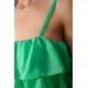 Шифонова сукня на бретелях з рюшами, колір Салатовий, 167R307-10